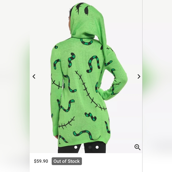 XS Oogie Boogie NBC Cardigan from Hot Topic. - Picture 8 of 8